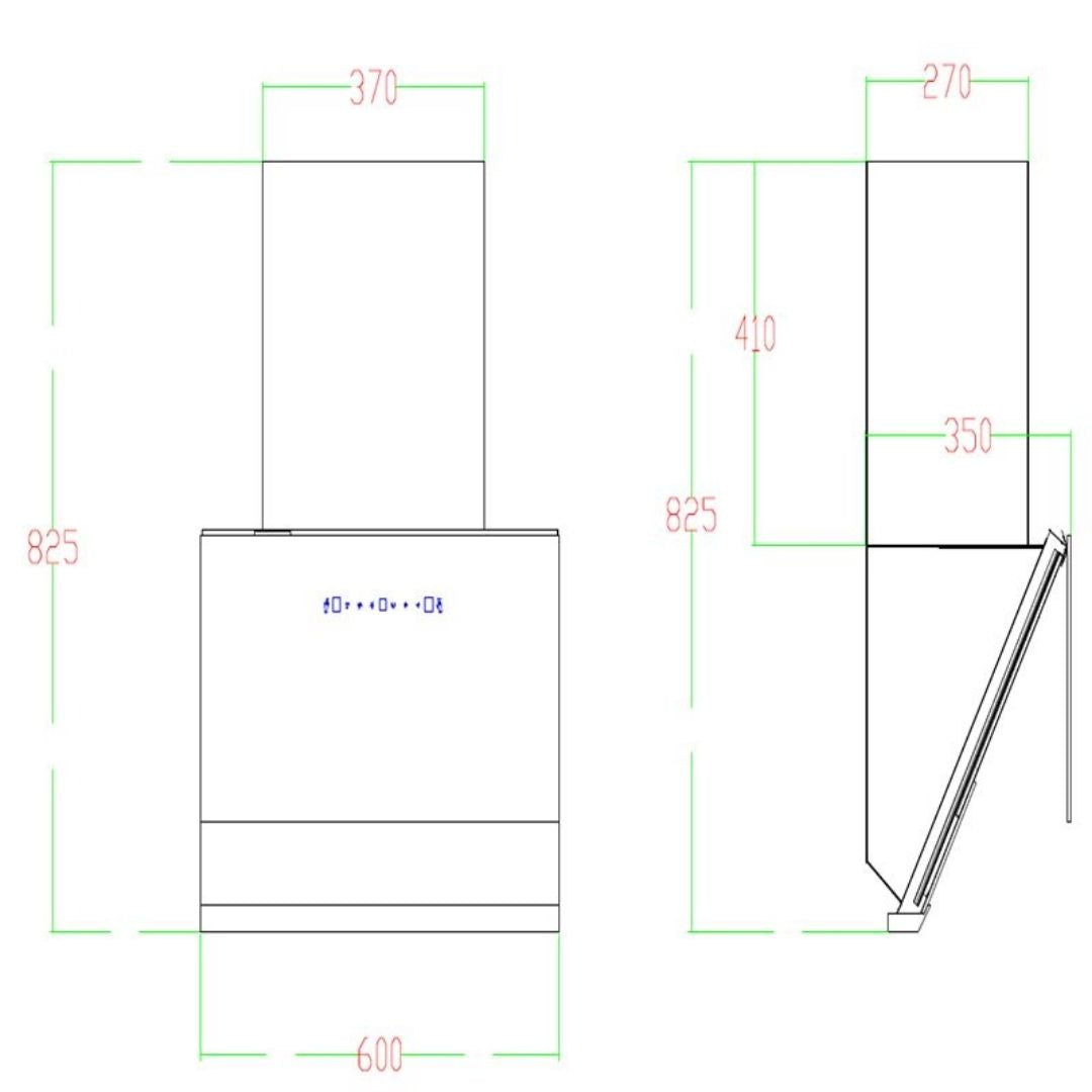 Faber 60 cm Wall Mounted Chimney Filterless Series APEX FLHC SC BK 60
