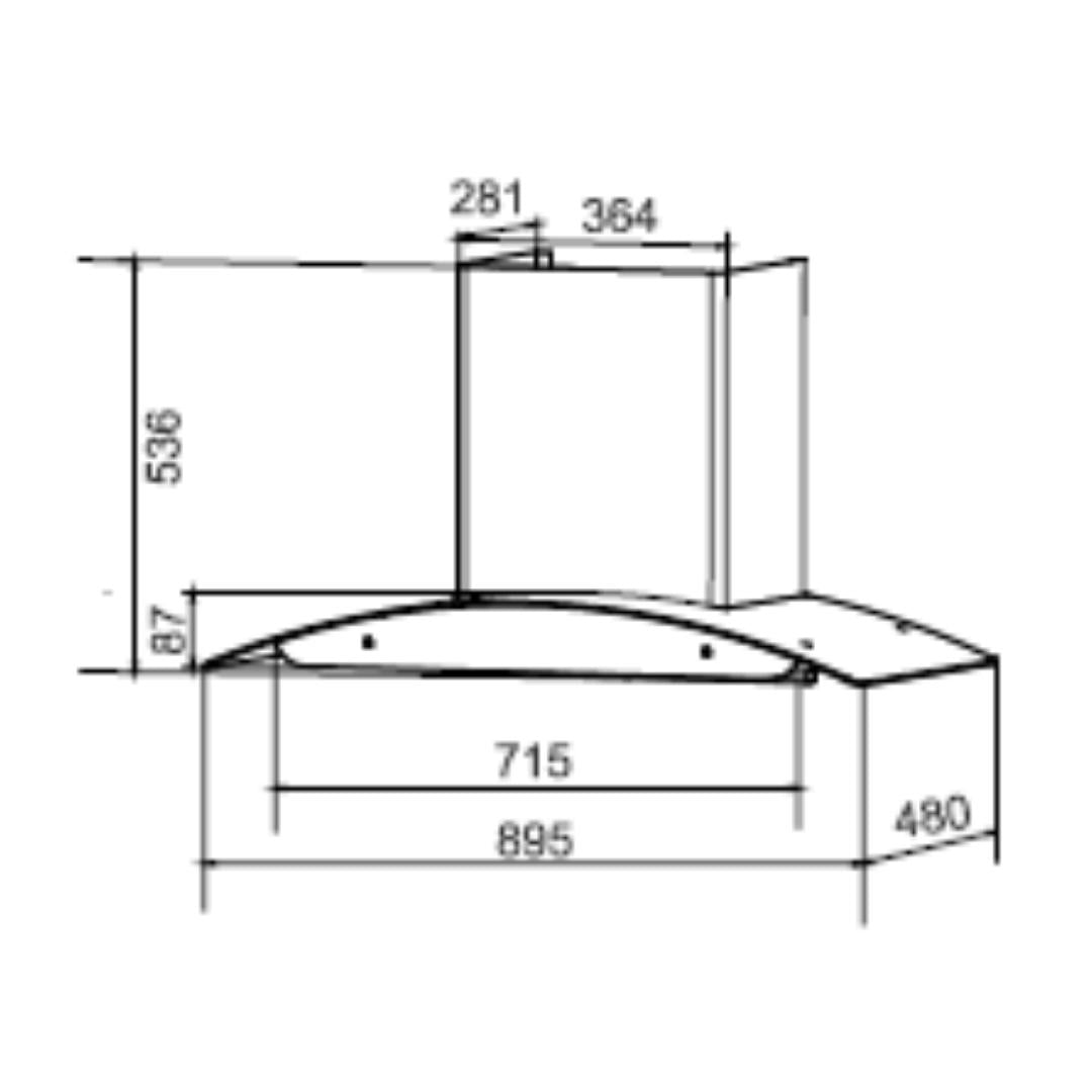 Elica 90 cm Wall Mounted Chimney Auto Clean Hoods Series BFCG PLUS LTW 900 HAC MS NERO