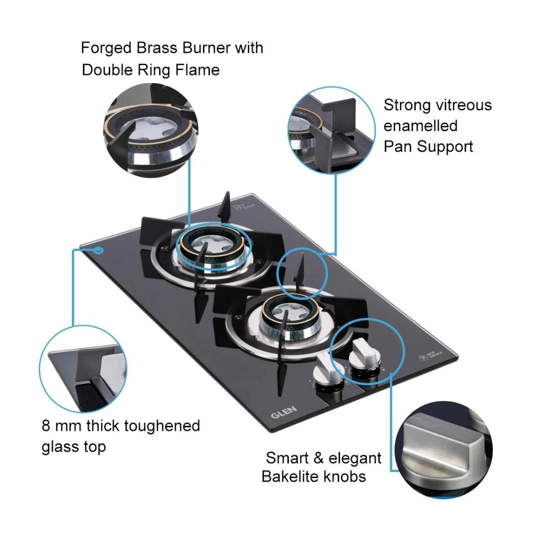 Glen 30 cm 2 Burner Hob BH 1012 RO DB