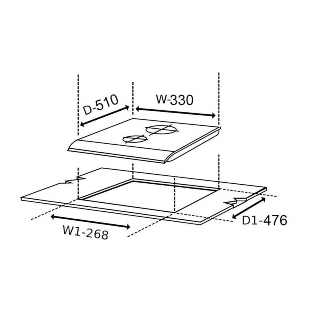 Glen 30 cm 2 Burner Hob BH 1012 RO DB