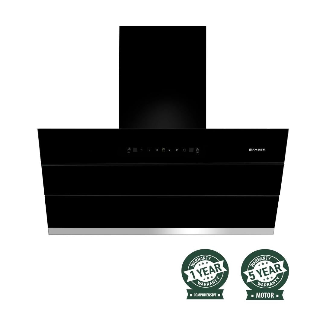 Faber 90 cm Wall Mounted Chimney BLISS FL SC AC BK 90
