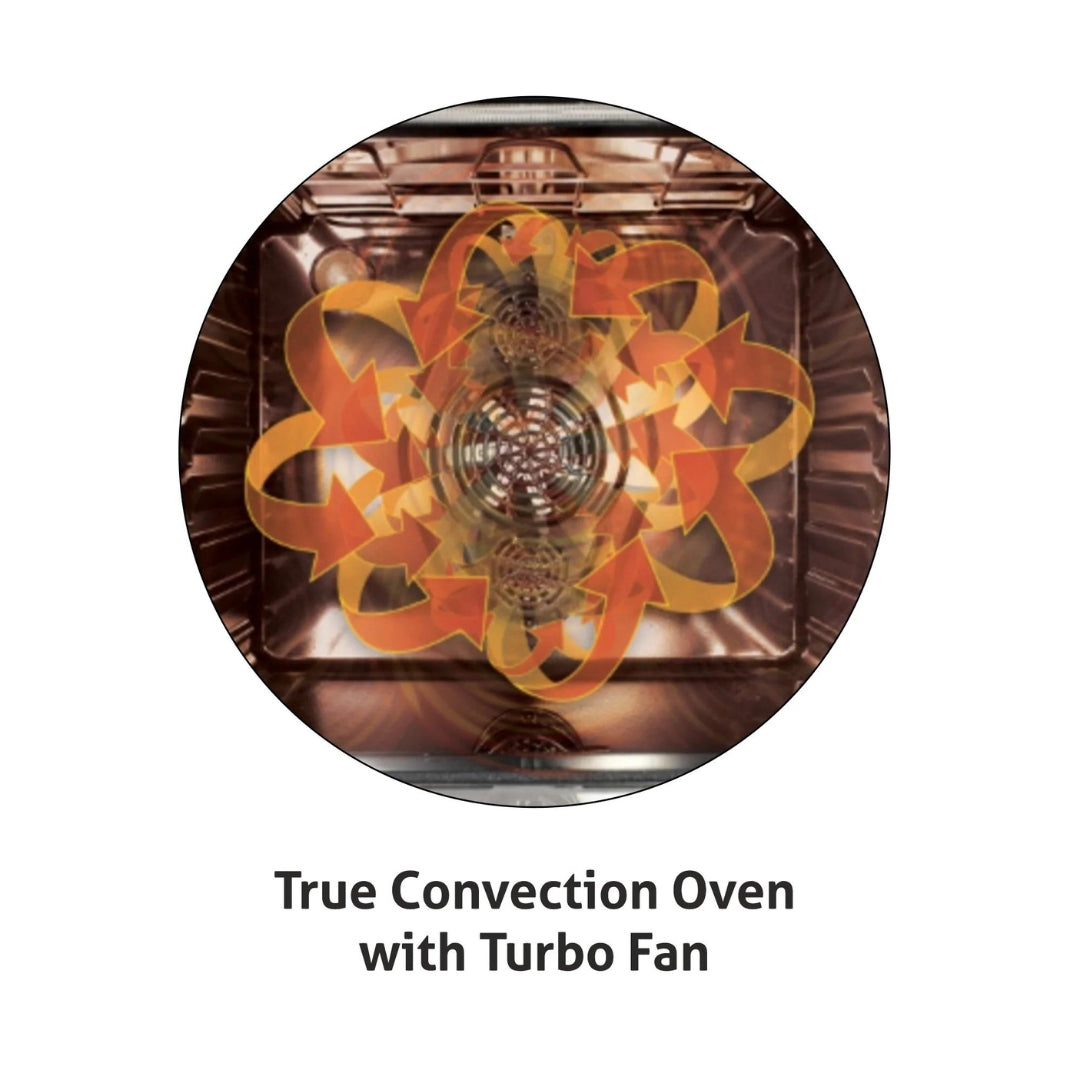 Glen Built In Oven BO 660 MR TURBO BLACK + Glen Built-In Convection Microwave MO 674