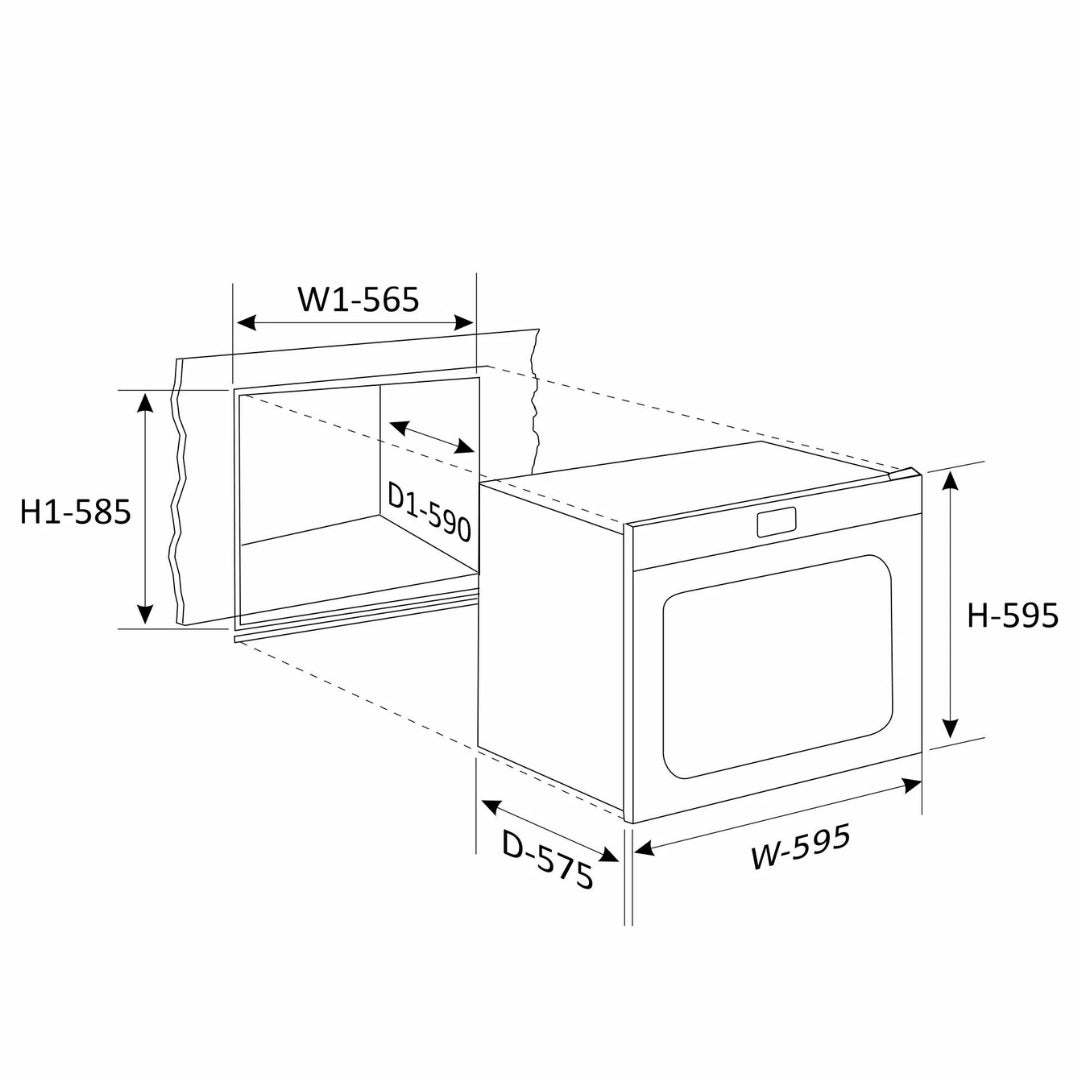 Glen Built In Oven BO 660 MR TURBO BLACK + Glen Built-In Convection Microwave MO 674