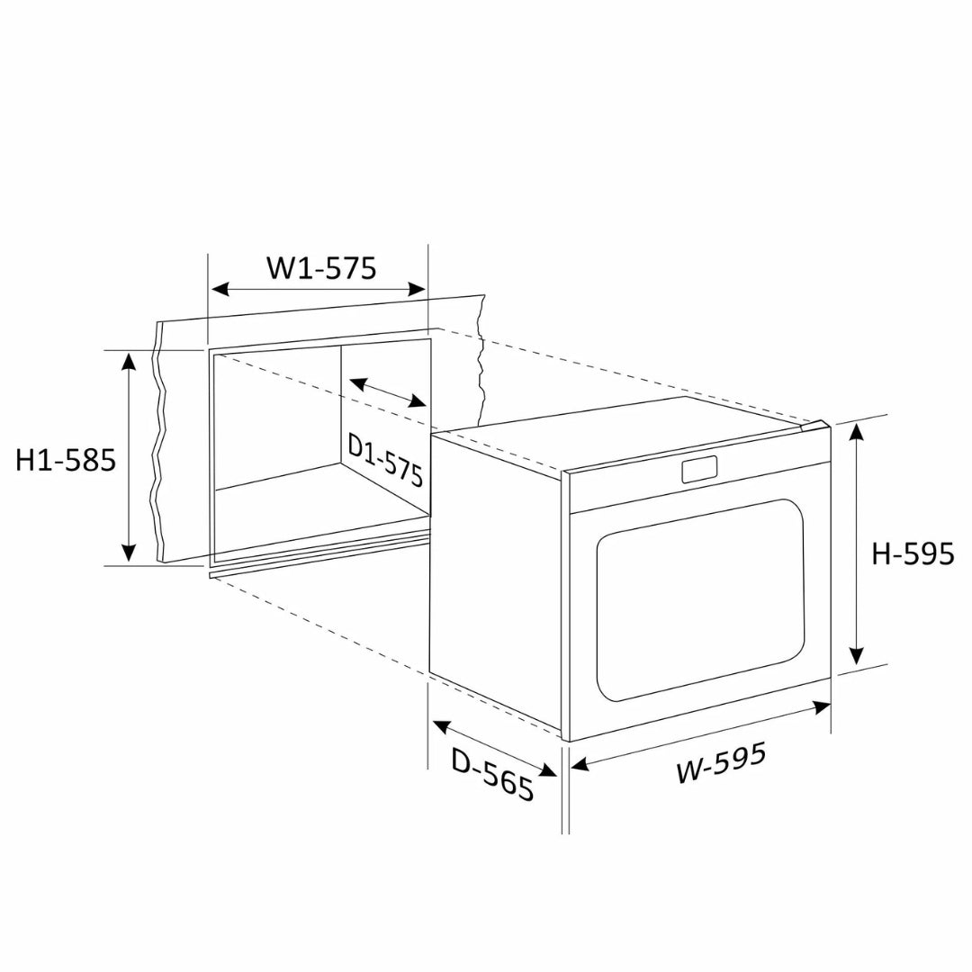 Glen Built In Oven BO 653 TOUCH MR TURBO BLACK