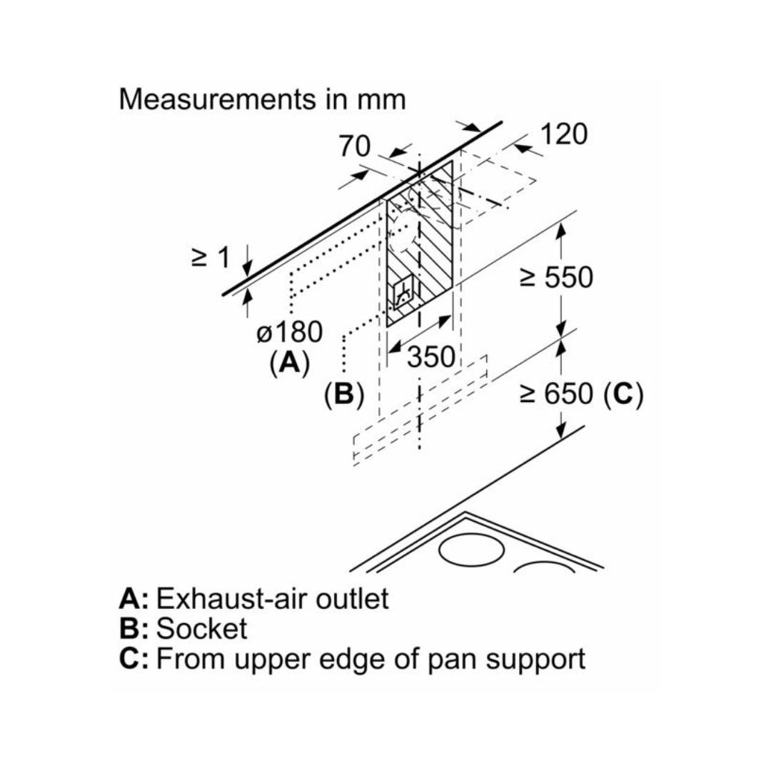 Bosch 90 cm Wall Mounted Chimney Self Clean Series DWBA98H60I