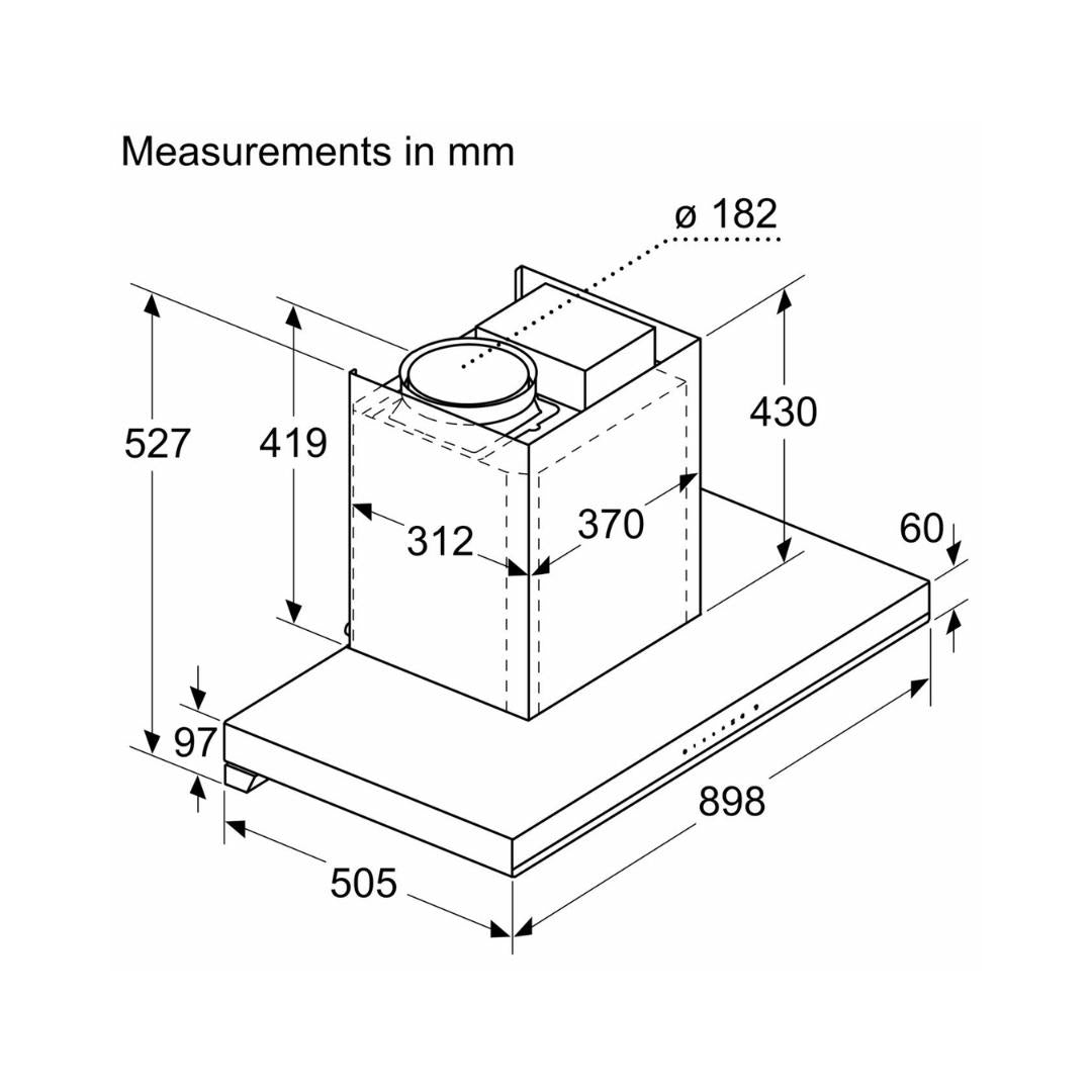 Bosch 90 cm Wall Mounted Chimney Self Clean Series DWBA98J60I