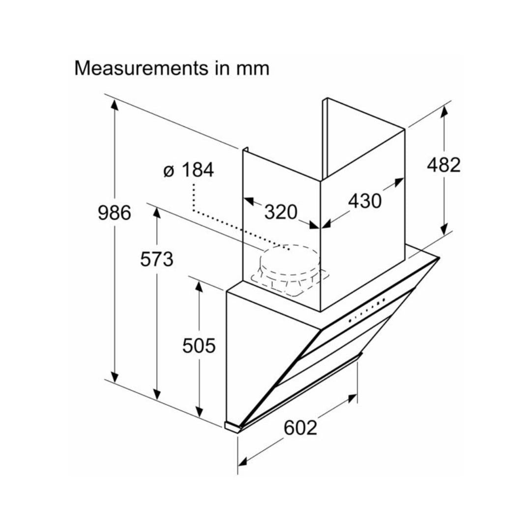 Bosch 60 cm Wall Mounted Chimney Self Clean Series DWKA68G60I