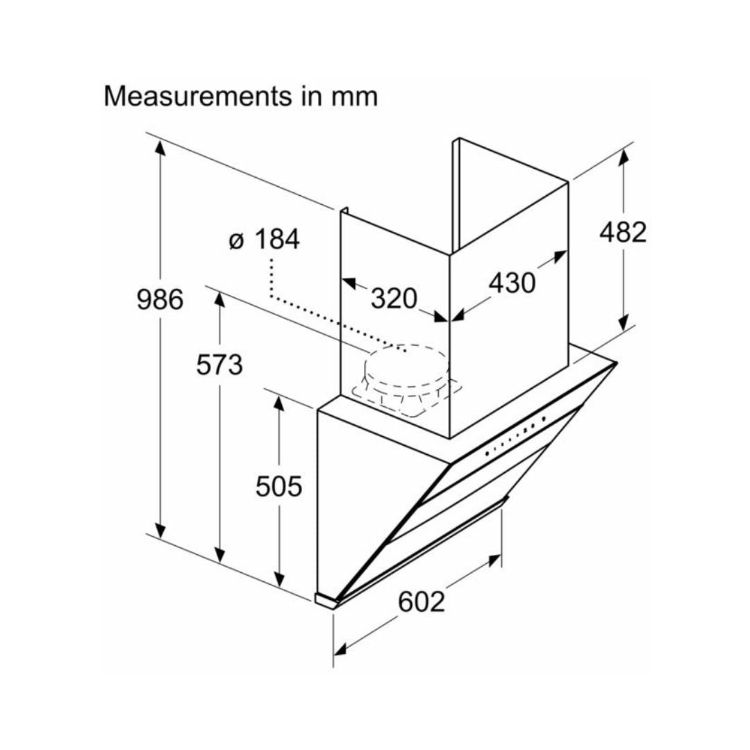 Bosch 60 cm Wall Mounted Chimney Self Clean Series DWKA68H60I
