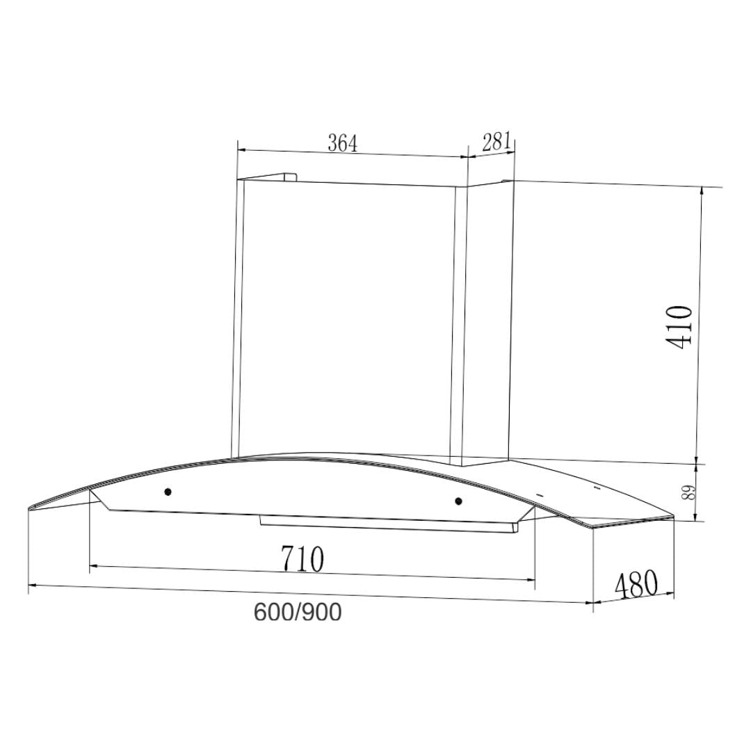 Carysil 60 cm Wall Mounted Chimney Wall Mounted Series SAM 60