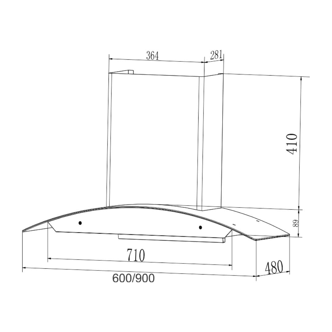 Carysil 60 cm Wall Mounted Chimney Wall Mounted Series VAN 60