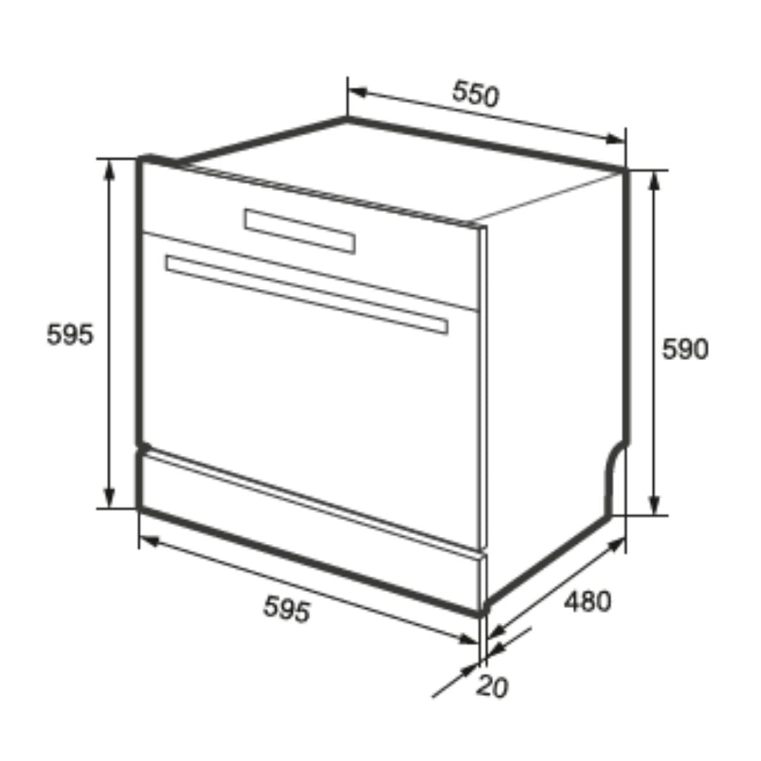Carysil Semi Built in Dishwasher DW 04 with 8 Place Settings