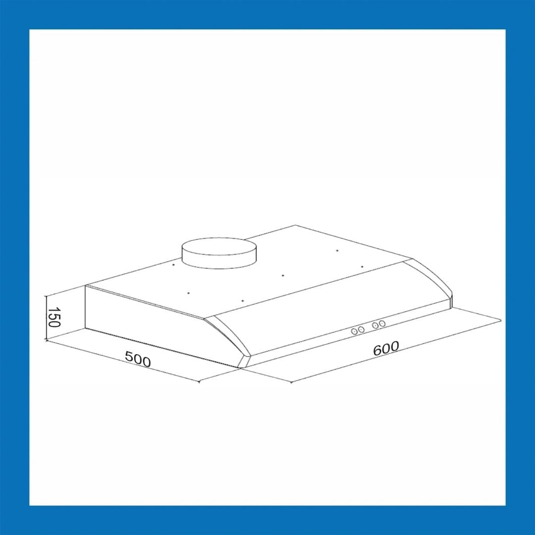 Glen 60 cm Straight Line Chimney CH 6014 BL PB BF 60