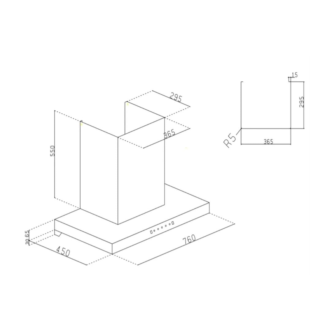 Glen 76 cm Wall Mounted Chimney Filterless Series CH 6052 BLDC AUTO CLEAN MOTION SENSOR FILTERLESS 76