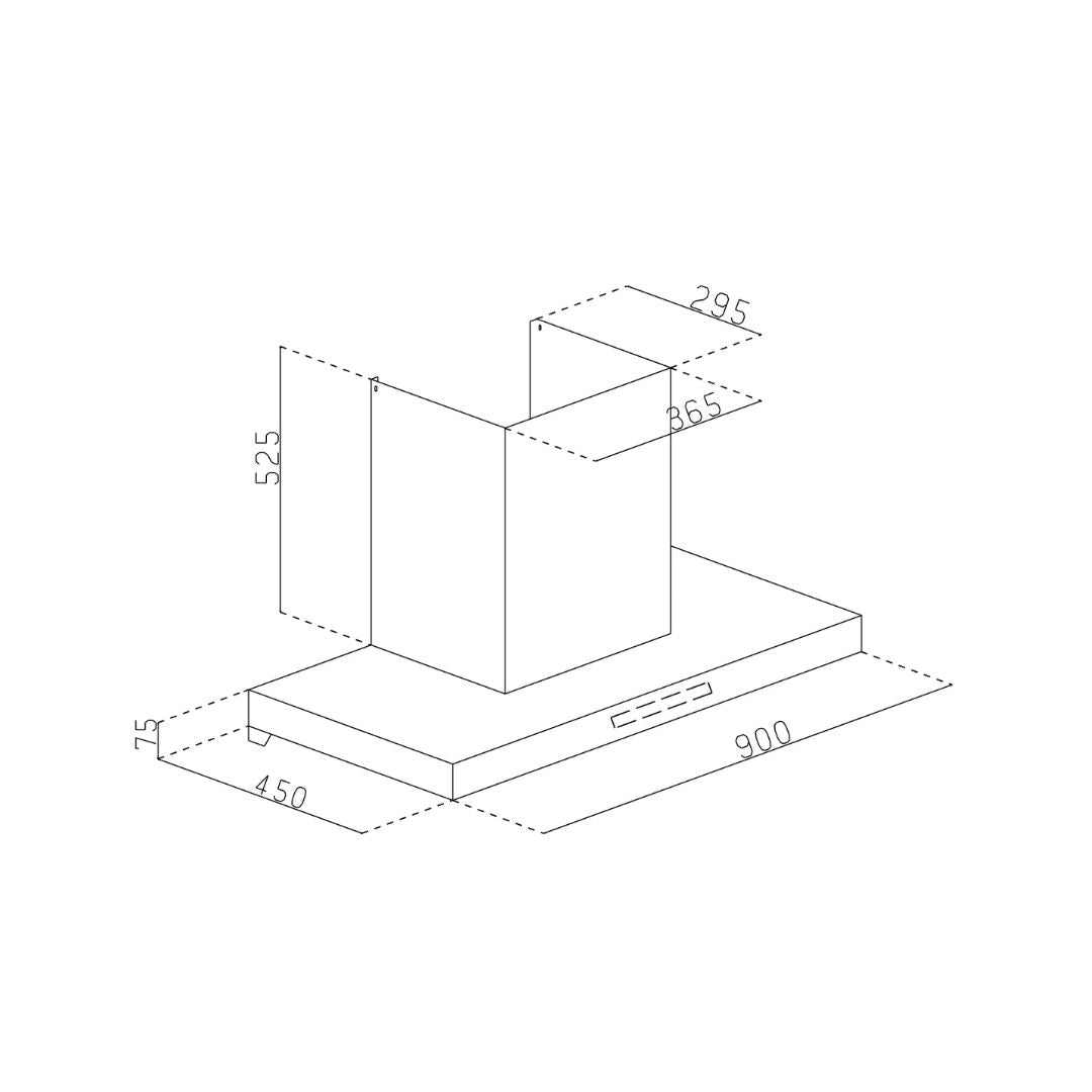 Glen 90 cm Wall Mounted Chimney Filterless Series CH 6053 BL BLDC AC 90