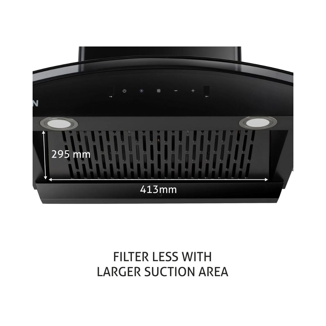 Glen 60 cm Wall Mounted Chimney Filterless Series CH 6068 BL MS AC 60