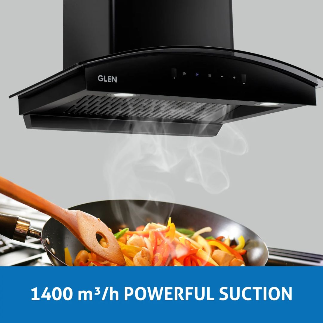 Glen 76 cm Wall Mounted Chimney Filterless Series CH 6068 BL MS AC 76