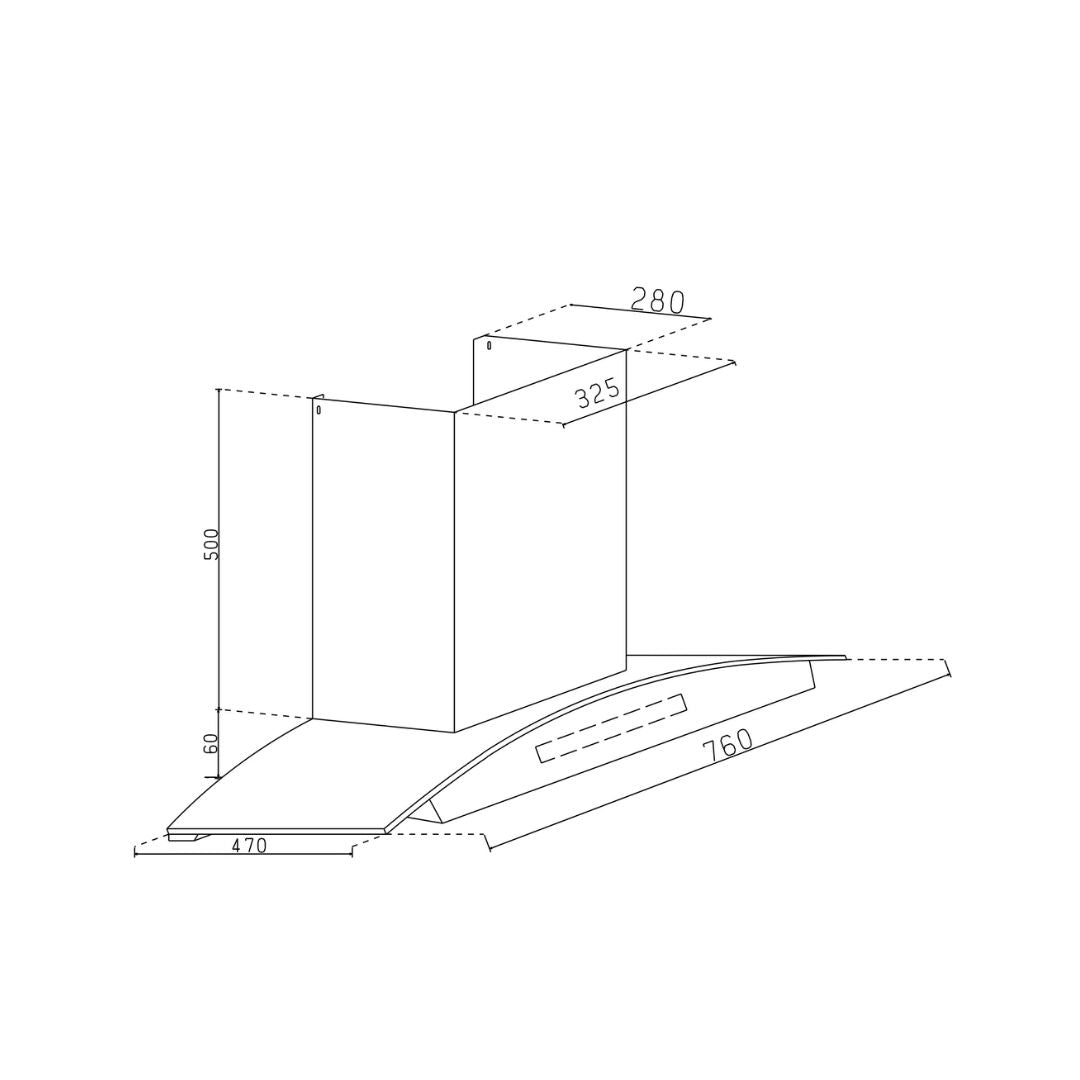 Glen 76 cm Wall Mounted Chimney Filterless Series CH 6069 BL BLDC AC 76