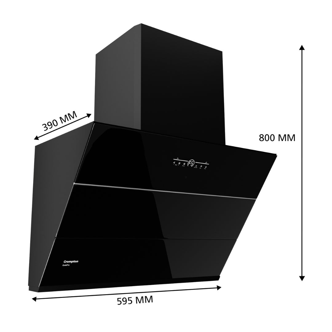 Crompton 60 cm Wall Mounted Chimney QuietPro CHD-QPVI60FLE-MBL