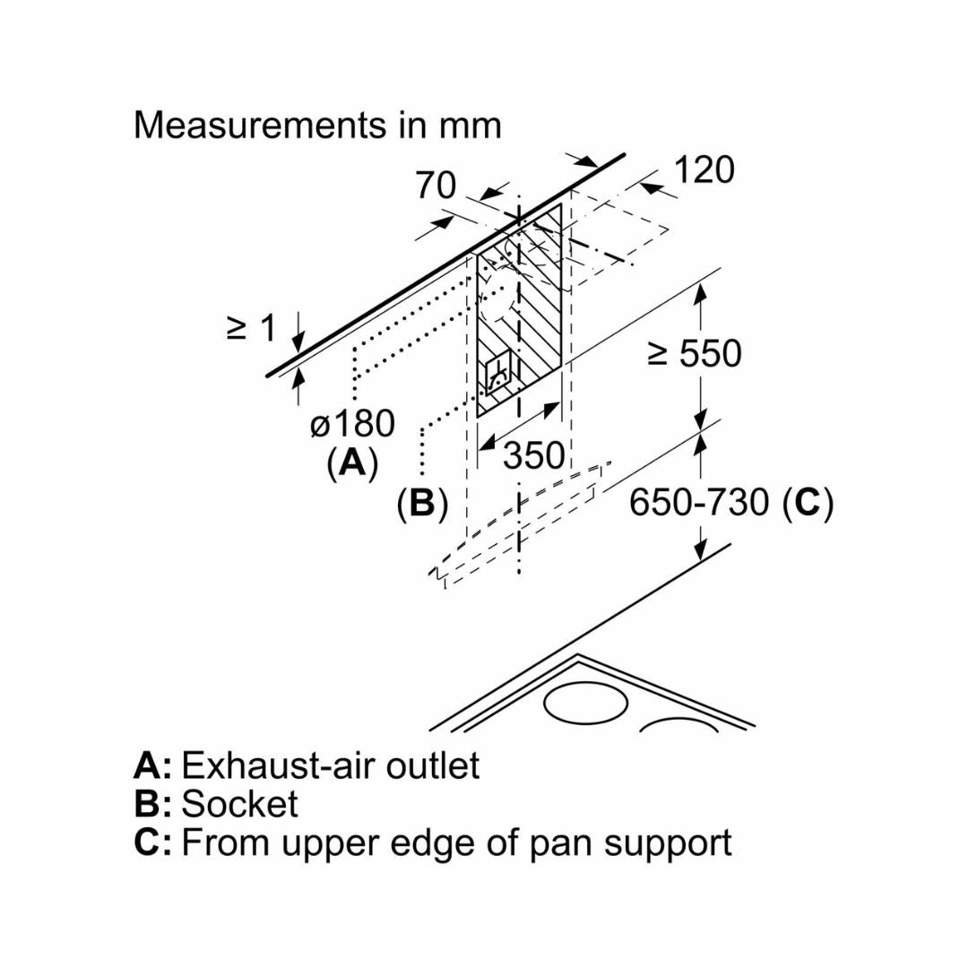 Bosch 90 cm Wall Mounted Chimney Self Clean Series DWHA98G60I