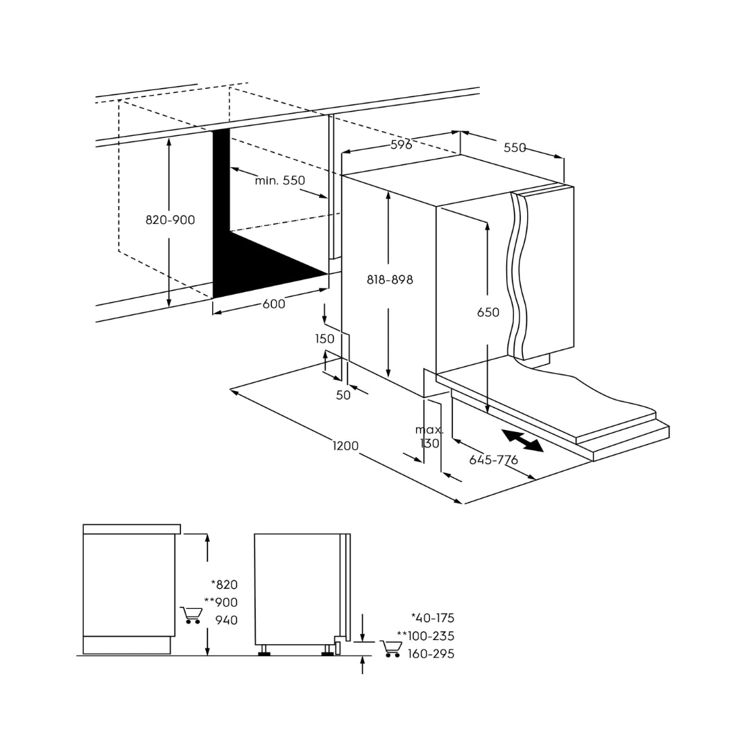 Electrolux Built In Dishwasher UltimateCare 700 EEM48330L with 14 Place Settings
