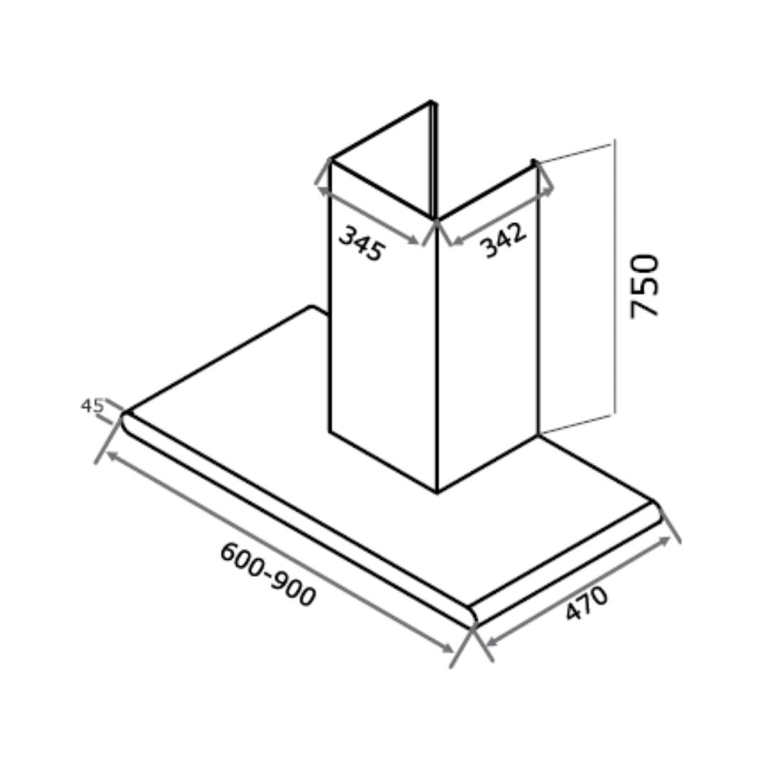 Elica 90 cm Wall Mounted Chimney EDS Deep Silence Series GALAXY EDS HE LTW 90 NERO T4V LED