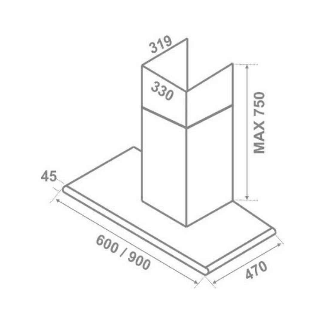 Elica 90 cm Wall Mounted Chimney Decorative Series GALAXY ETB PLUS LTW 90 NERO T4V LED