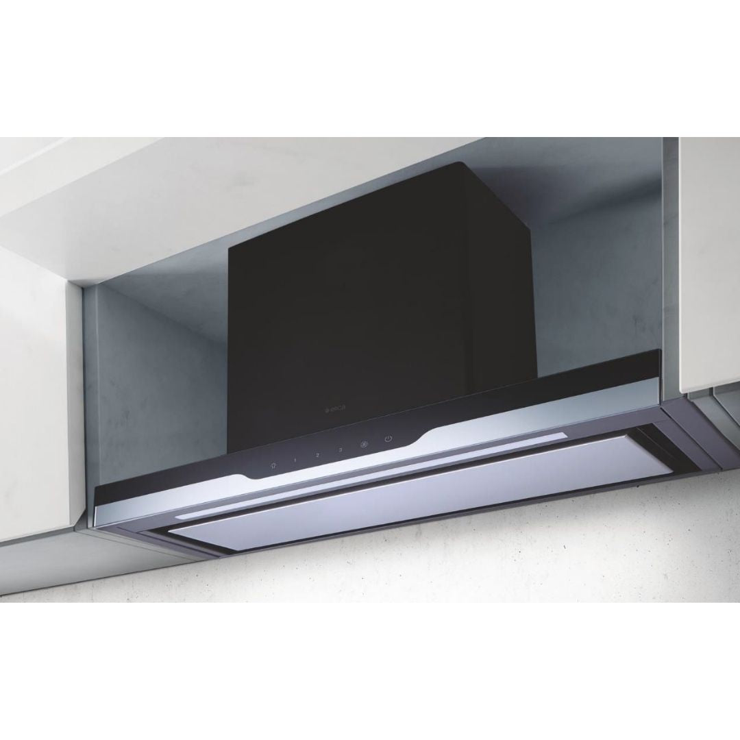 Elica 90 cm Under Cabinet Wall Mounted Chimney Under Cabinet Chimney METEORITE UC35 EDS PLUS HE LTW 90 NERO T4V LED S