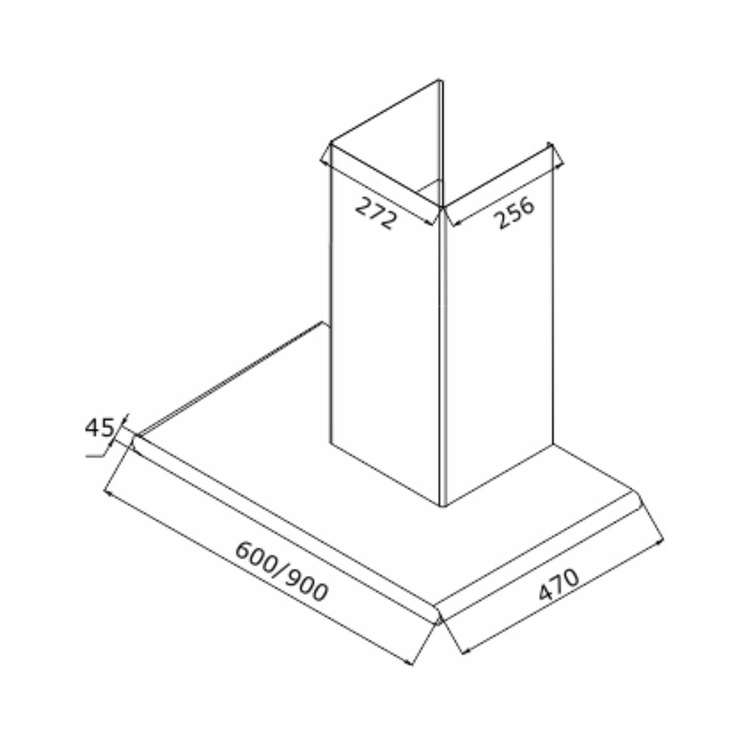 Elica 90 cm Wall Mounted Chimney Ismart Series ISMART GALAXY BF LTW 90 NERO