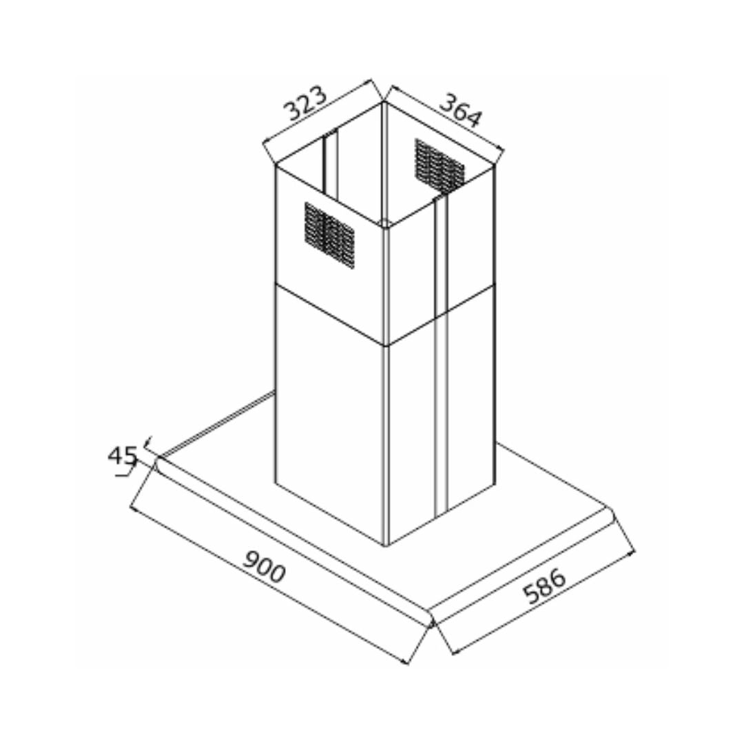 Elica 90 cm Island Chimney Ismart Series ISMART GALAXY EDS ISLAND LTW 90 NERO