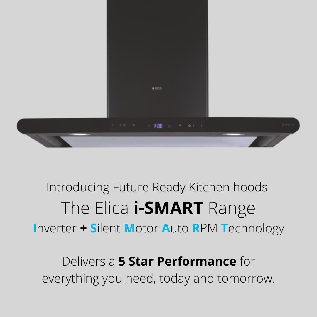 Elica 90 cm Wall Mounted Chimney Ismart Series ISMART GALAXY EDS LTW 90 NERO