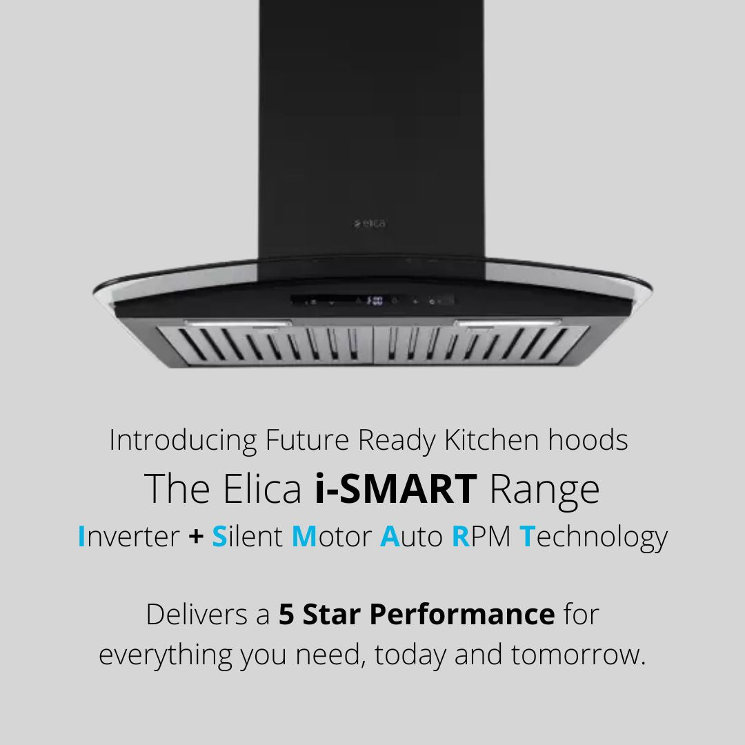 Elica 60 cm Wall Mounted Chimney Ismart Series ISMART GLACE TRIM BF LTW 60 NERO