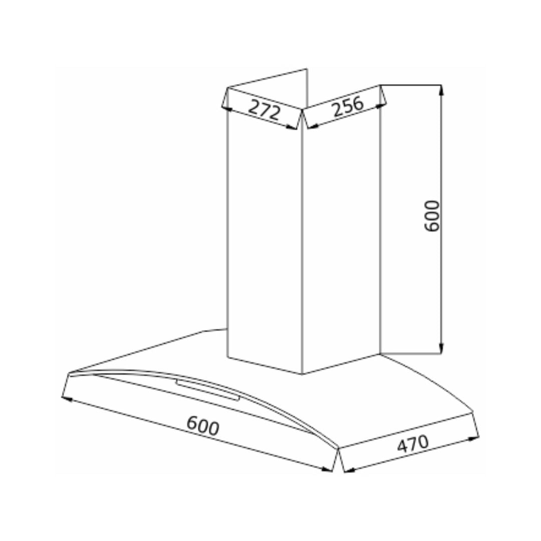 Elica 60 cm Wall Mounted Chimney Ismart Series ISMART GLACE TRIM BF LTW 60 NERO