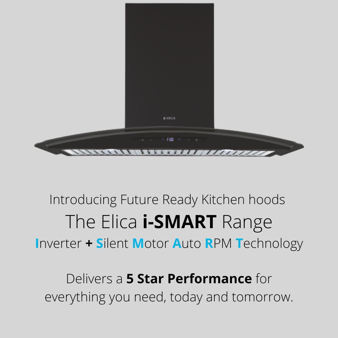 Elica 90 cm Wall Mounted Chimney Ismart Series ISMART GLACE TRIM BF LTW 903 NERO