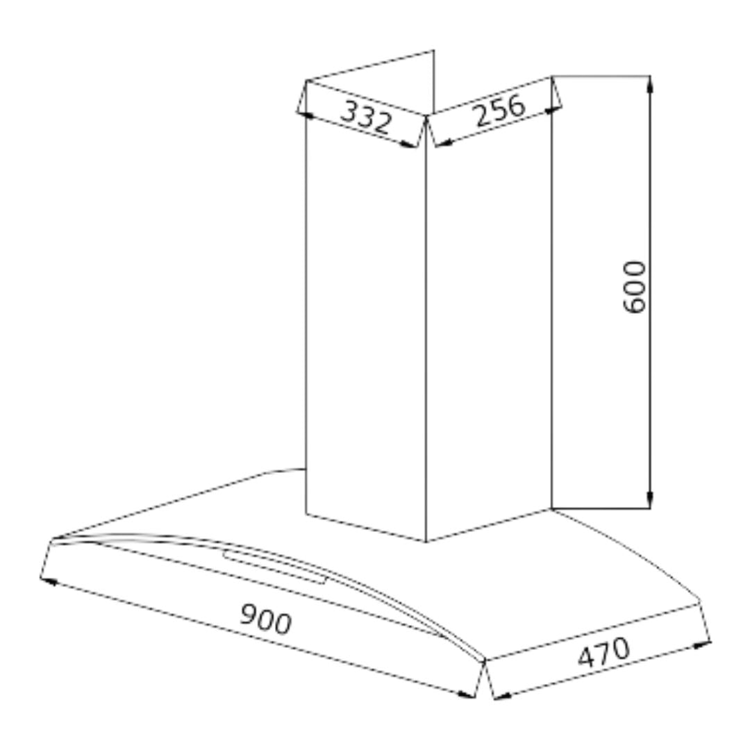 Elica 90 cm Wall Mounted Chimney Ismart Series ISMART GLACE TRIM BF LTW 903 NERO