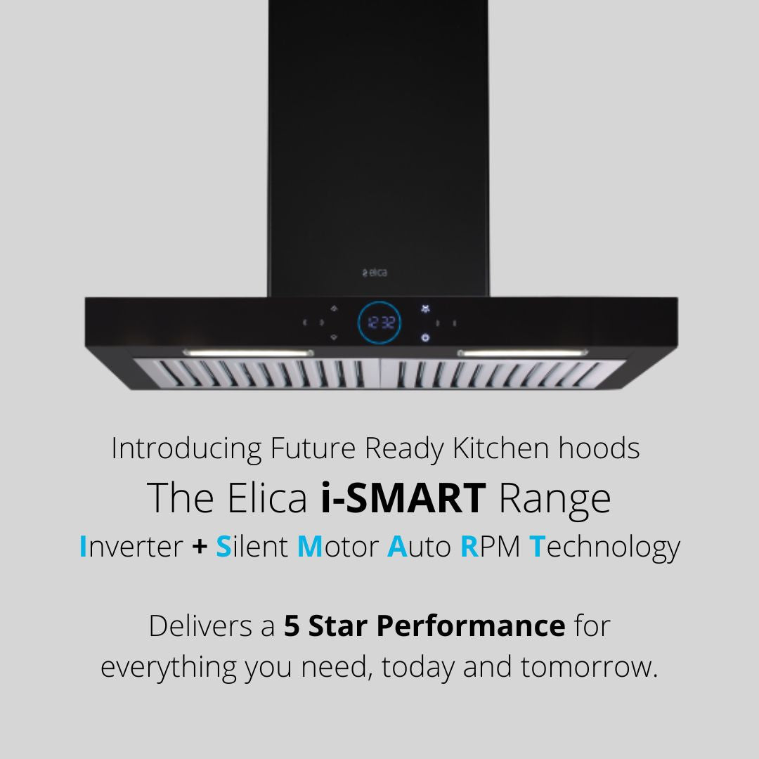 Elica 60 cm Wall Mounted Chimney Ismart Series ISMART SPOT H6 BF LTW 60 NERO