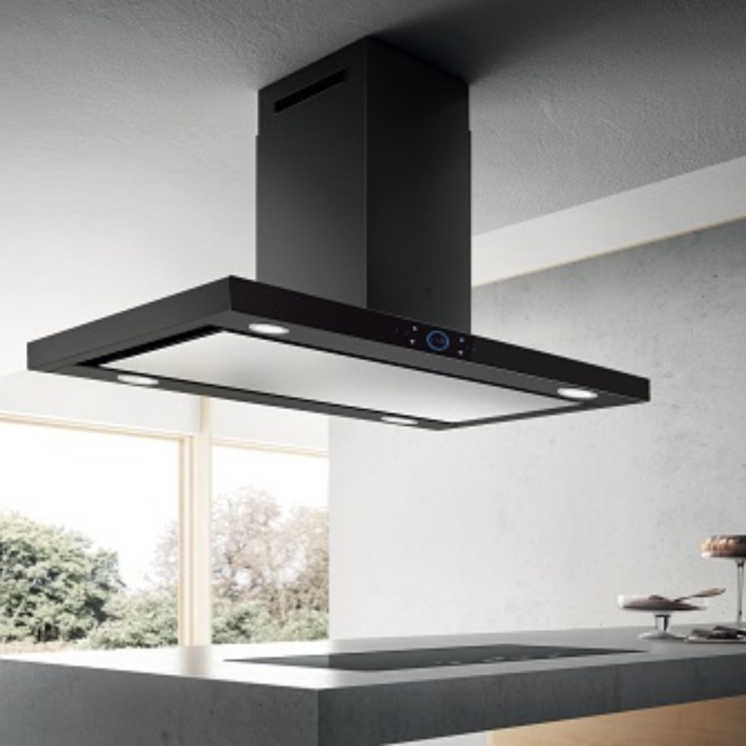 Elica 90 cm Island Chimney Ismart Series ISMART SPOT H6 EDS ISLAND LTW 90 NERO