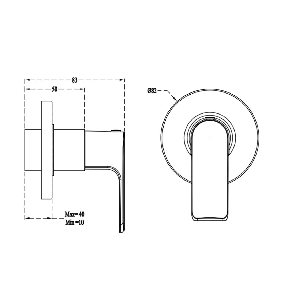 Cera Basin Area Stop Valve Chelsea F1016351MB 20 MM - Black Matt