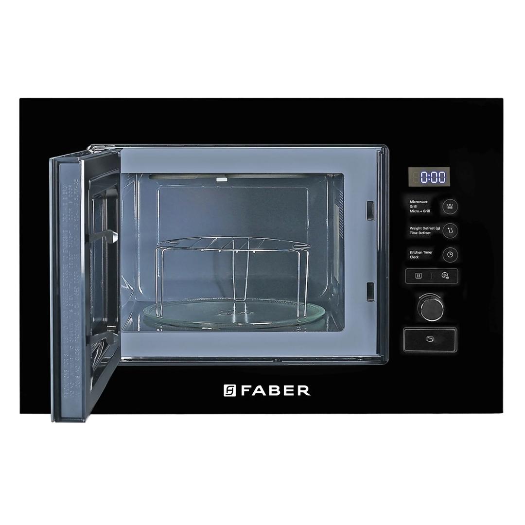 Faber Built In Oven FBIO 80L 4F BK + Faber Built-In Microwave FBI MWO 20 SG BK + Faber 60 cm Wall Mounted Chimney Charm Series HOOD CHARM BLDC HC SC FL BK IN 60 T + Faber 60 cm 4 Burner Hob Maxus Series MAXUS HT 604 CRS BR CI AI + Faber Free Standing Dishwasher FFSD 6PR 12S NEO BK with 12 Place Settings