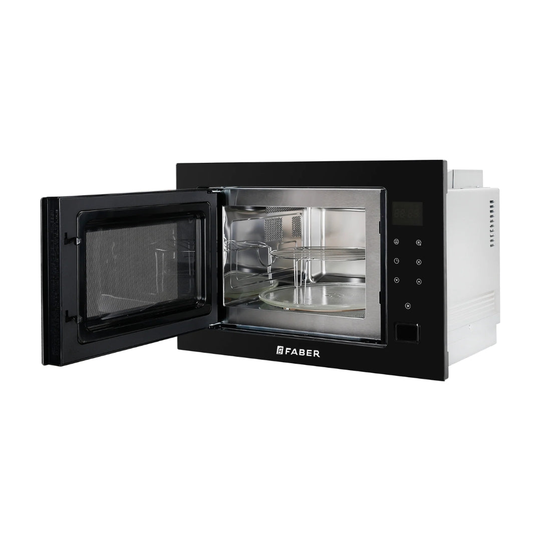 Faber Built In Oven FBIO 82L 11F AF BK + Faber Built-In Microwave FBI MWO 25 SG + Faber 60 cm Wall Mounted Chimney Gen-I Series COMET BLDC FL HC BK 60 + Faber 70 cm 4 Burner Hob Bella Series BELLA HT 704 BR AI + Faber Built In Dishwasher FBID 8PR 14S with 14 Place Settings