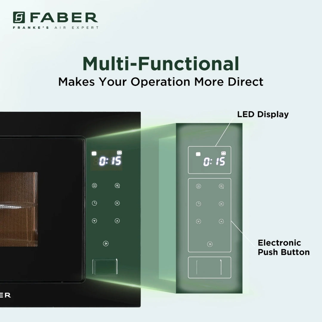 Faber Built In Oven FBIO 80L 6F BK + Faber Built-In Microwave FBI MWO 25 SG