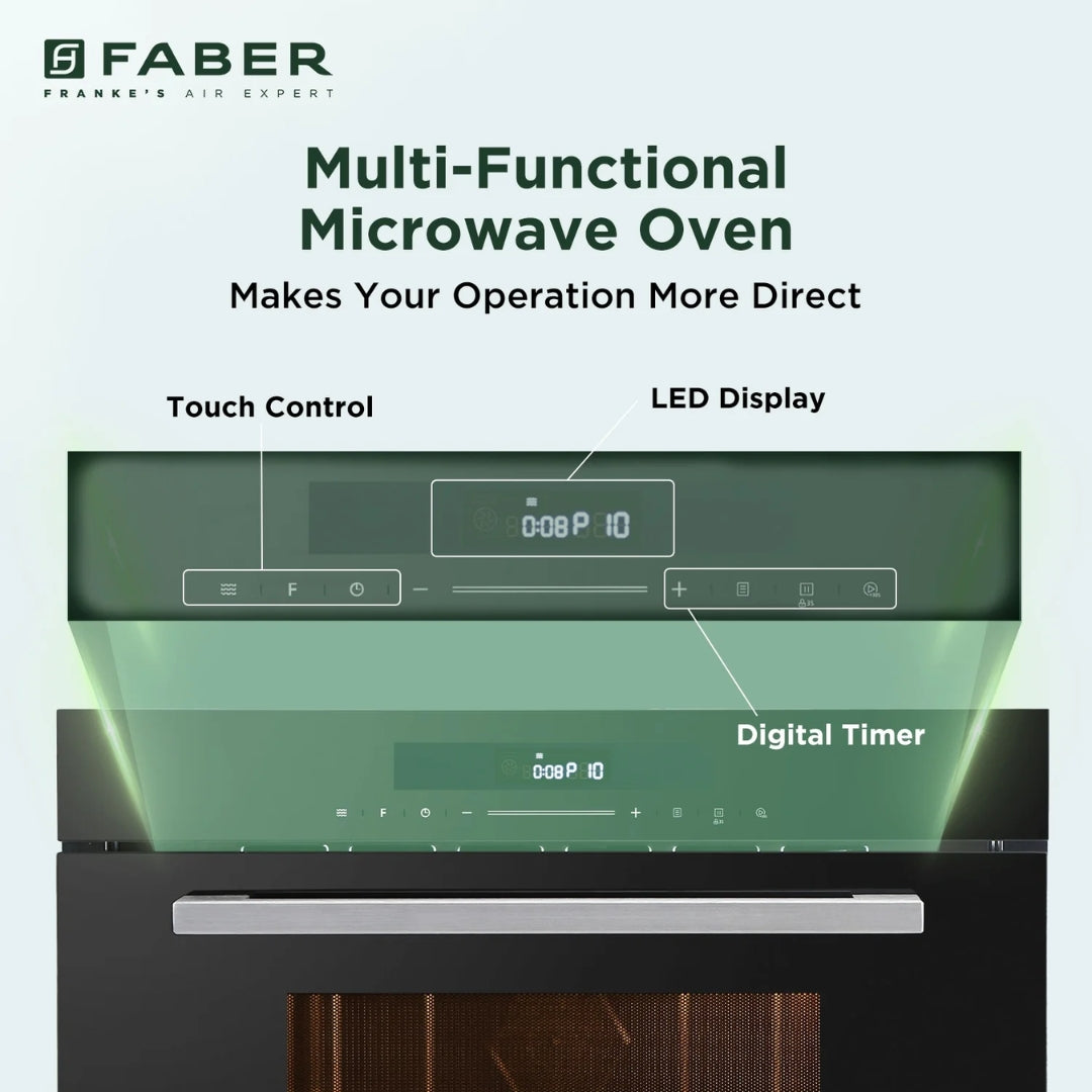 Faber Built In Oven With Air Fryer FBIO 83L 18F TFT BK N + Faber Built-In Convection Microwave FBI MWO 34 CGS BK