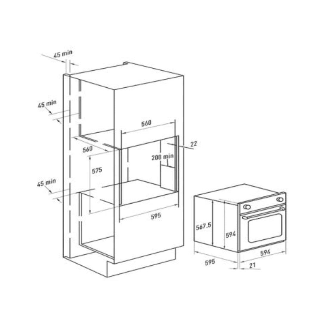 Kaff Built In Oven OV 81TC BL + Kaff Built-In Microwave KMW HN 6 BLK
