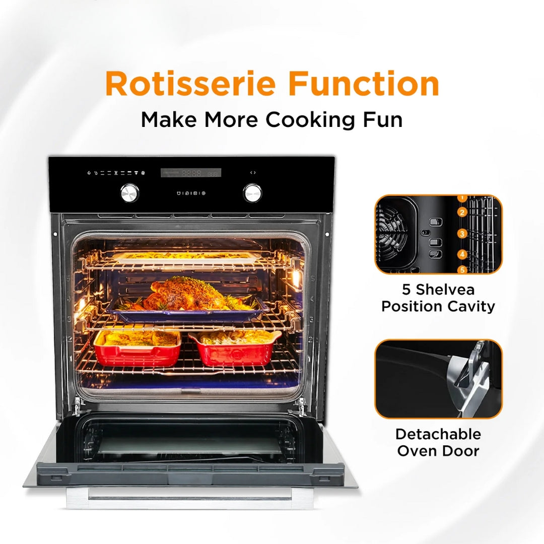 Faber Built In Oven FBIO 82L 10F BK WITH ART + Faber Built-In Microwave FBI MWO 25 SG