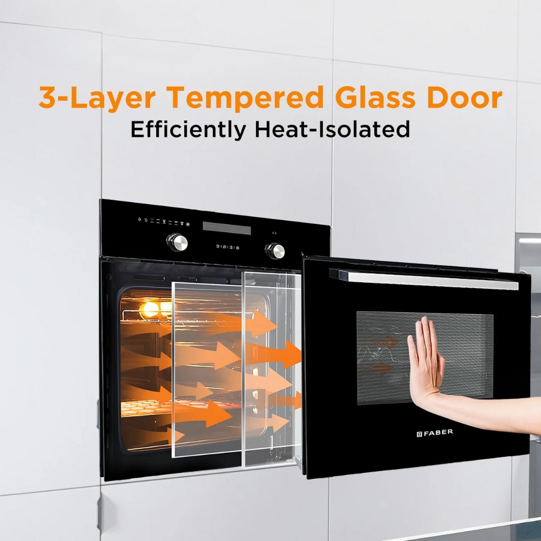 Faber Built In Oven FBIO 82L 10F BK WITH ART + Faber Built-In Microwave FBI MWO 25 SG