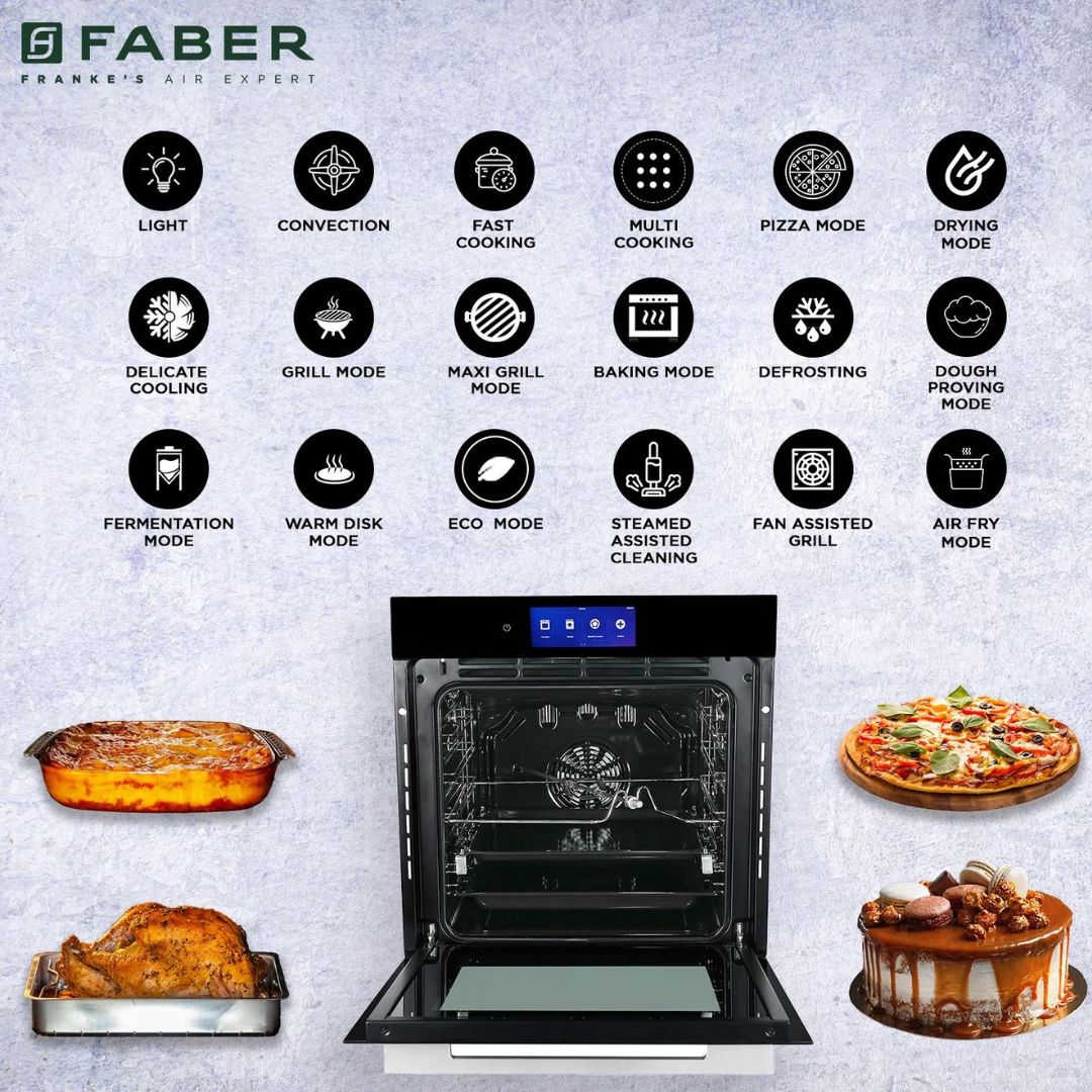 Faber Built In Oven With Air Fryer FBIO 83L 18F TFT BK N + Faber Built-In Convection Microwave FBI MWO 34 CGS BK