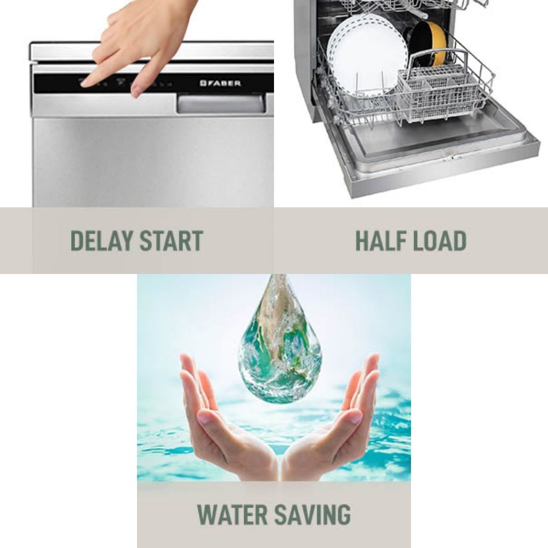 Faber Free Standing Dishwasher FFSD 8PR 14S BK with 14 Place Settings