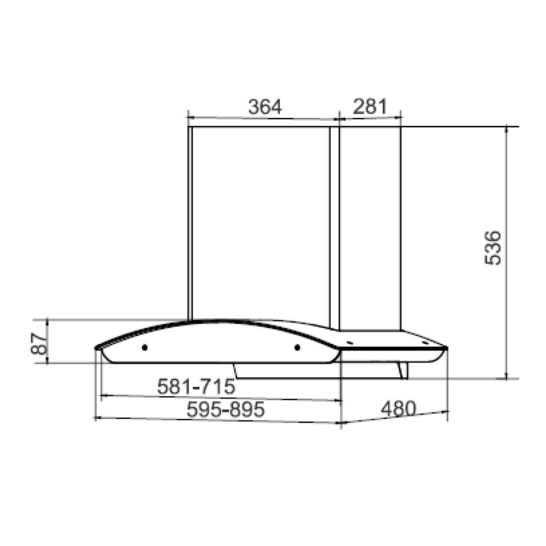 Elica 60 cm Wall Mounted Chimney Auto Clean Hoods Series FLCG 600 HAC LTW MS NERO