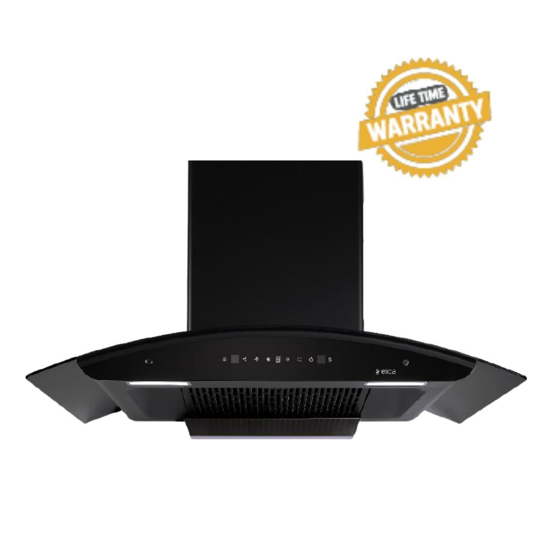 Elica 90 cm Wall Mounted Chimney Auto Clean Hoods Series FLCG 900 HAC LTW MS NERO