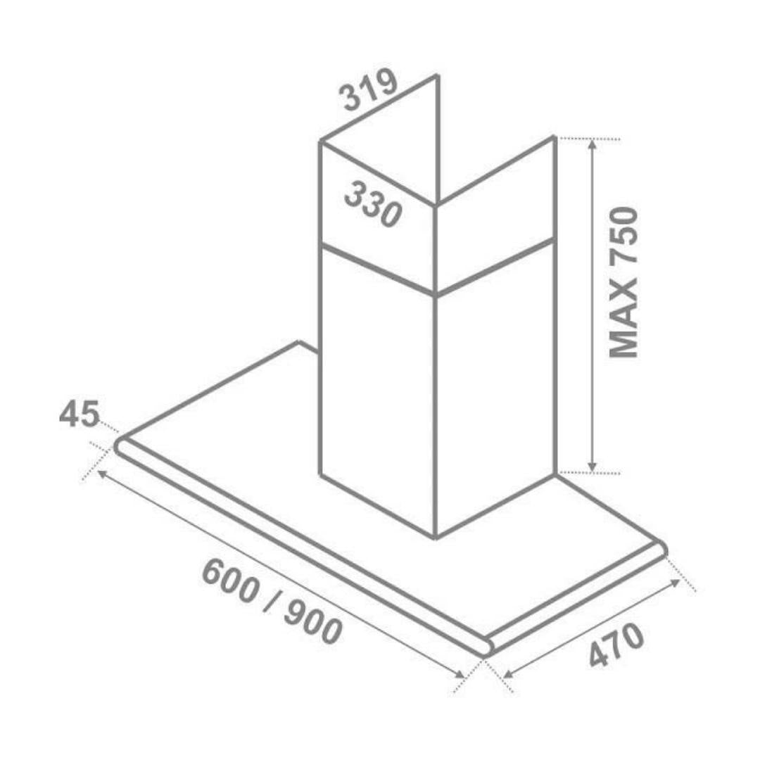 Elica 90 cm Island Chimney Decorative Series GALAXY ISLAND ETB PLUS LTW 90 T4V LED