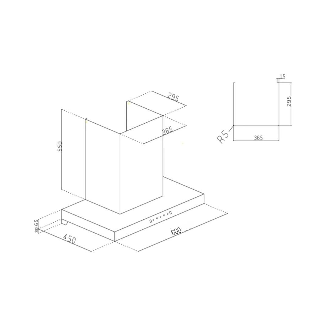 Glen 60 cm Wall Mounted Chimney Filterless Series CH 6052 BLDC AUTO CLEAN MOTION SENSOR FILTERLESS 60
